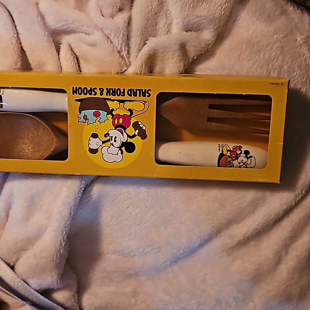 Vintage Salad Fork and Spoon Mickey